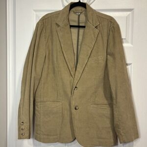 Vintage Old Navy Men's Y2K Corduroy Blazer Medium Tan Academia Heritage Business